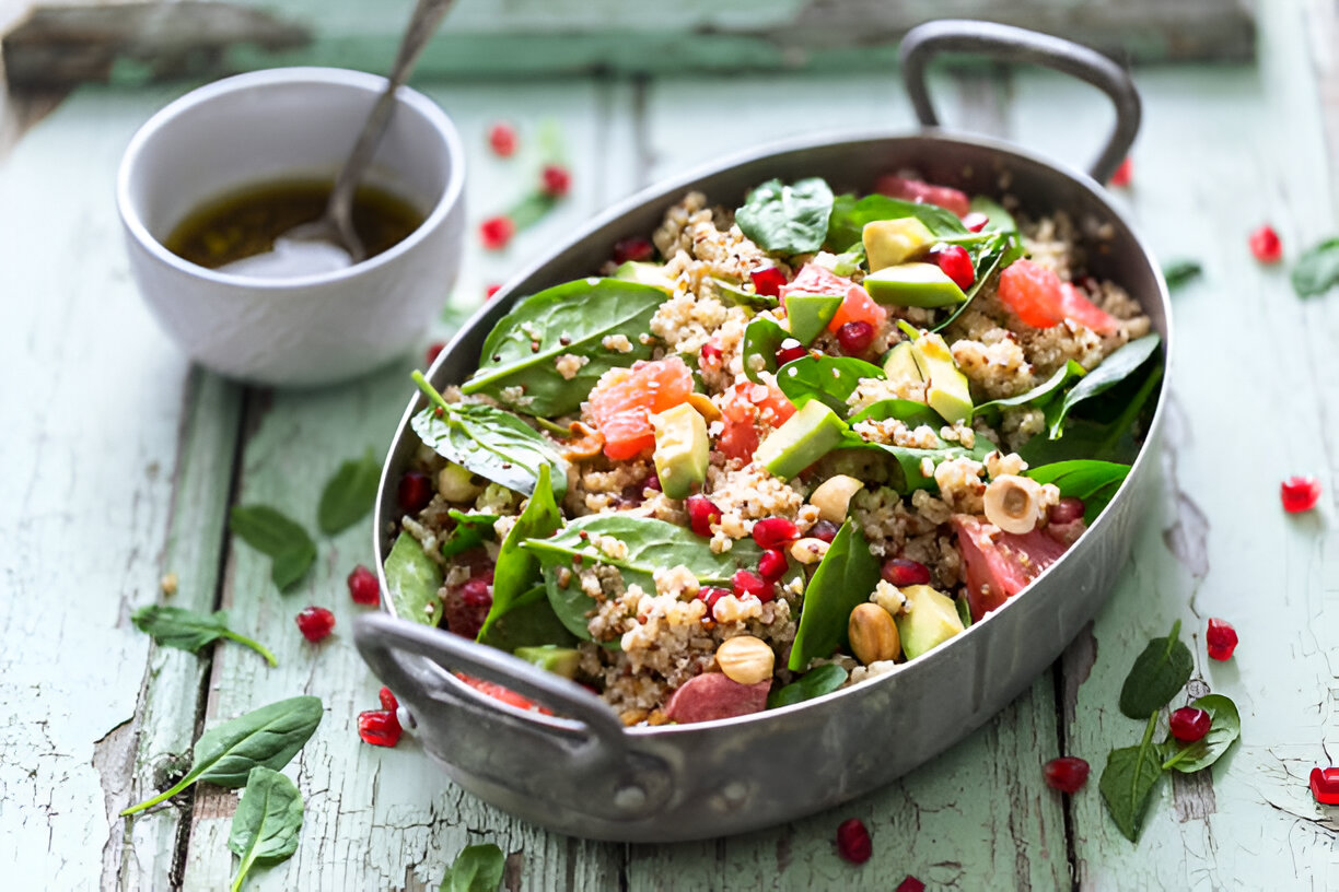 Spinach Salad with Pomegranate and Avocado | Whole Living Eat Well