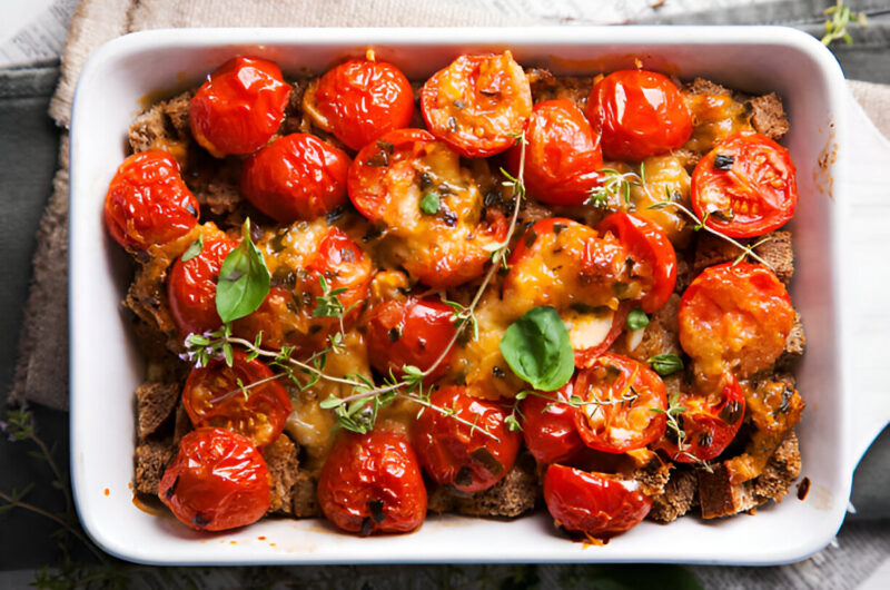 Roasted Cherry Tomato Clafoutis