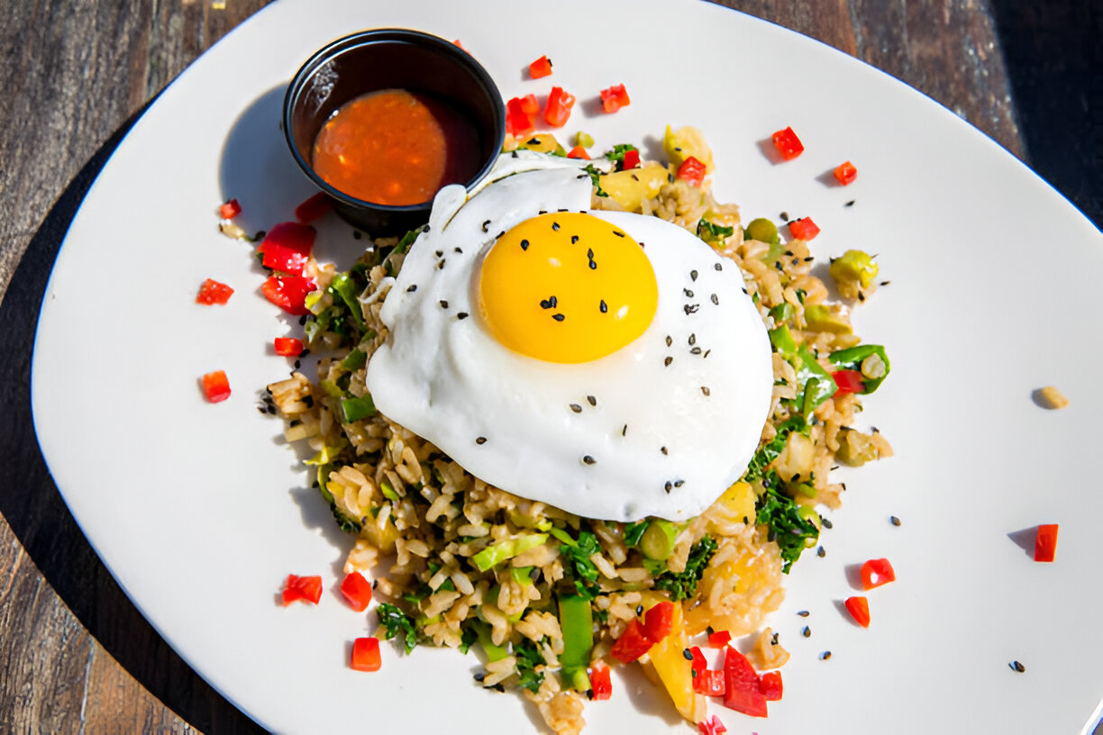 Poached Egg with Rice and Edamame | Whole Living
