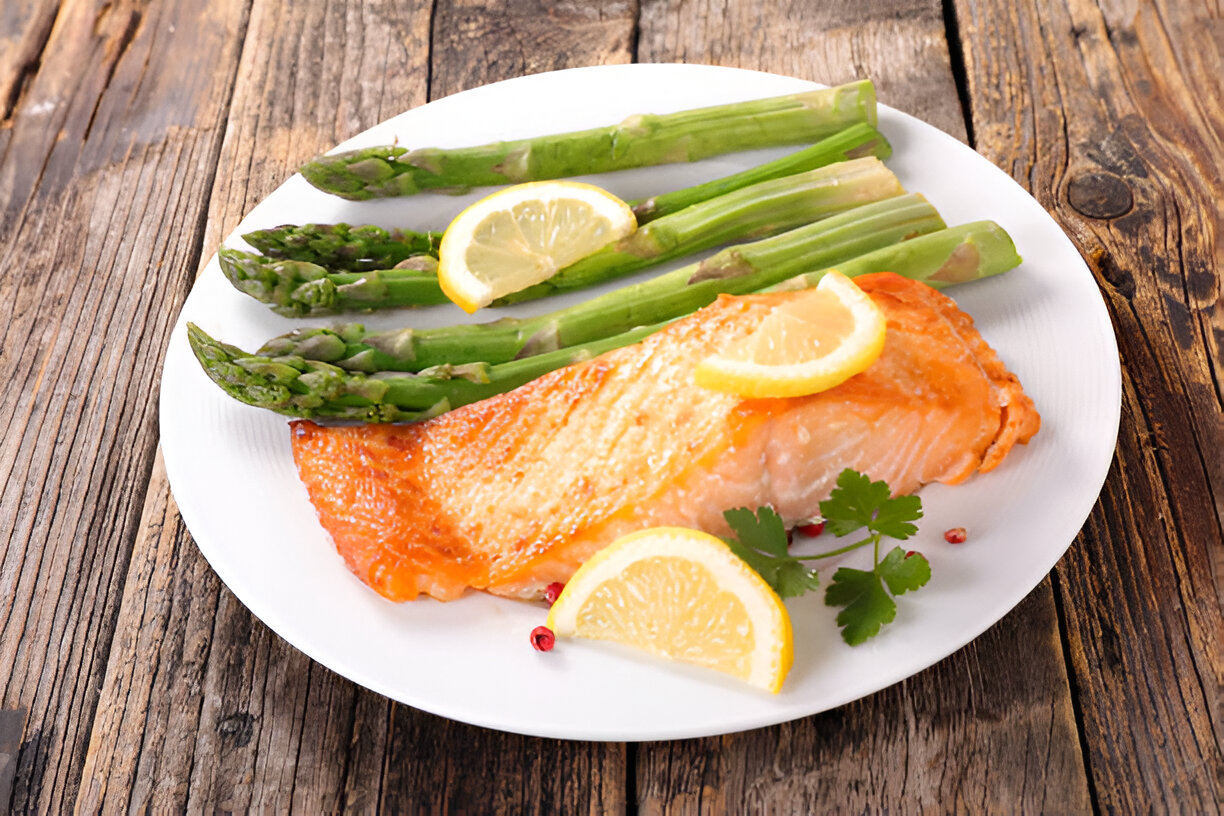 Lemon-Tarragon Salmon Over Asparagus | Whole Living Eat Well