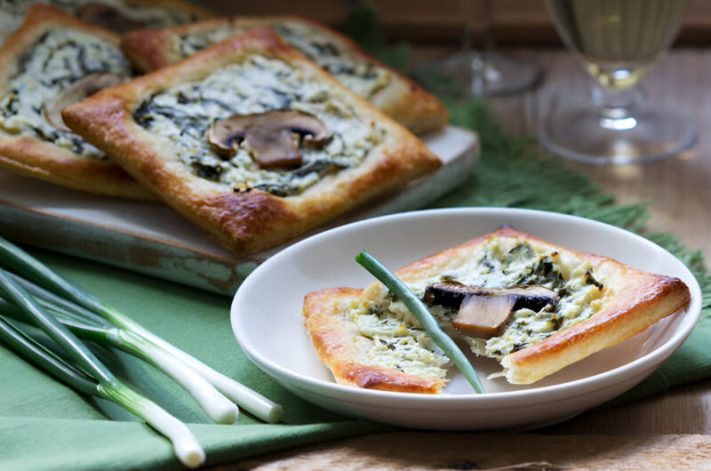 Mushroom, Spinach, and Scallion Tart