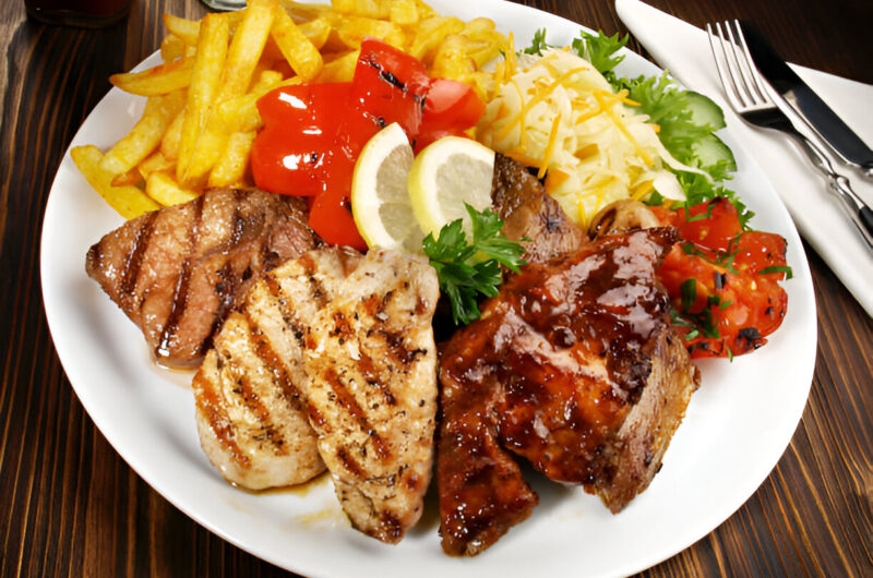 Boneless Pork Chops and Roasted Yam Fries