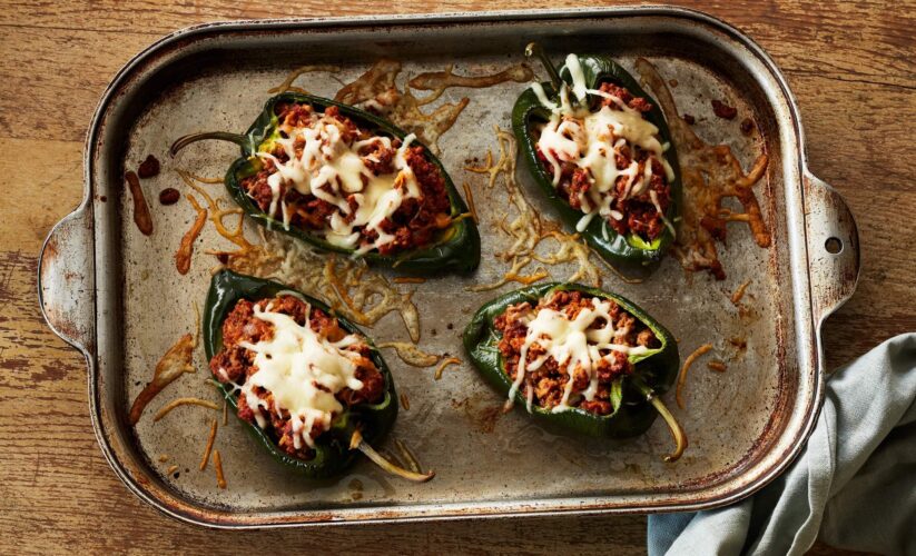 Stuffed Poblano Peppers in a Chipotle Sauce – Whole Living Eat Well